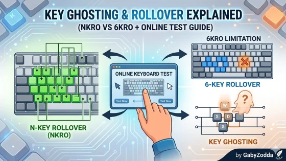 Keyboard matrix circuit diagram showing how key ghosting occurs when multiple keys are pressed simultaneously